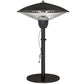 1500 W Electric Patio Heater with Tip-Over Protection, Outdoor Heater with Pull Switch, Black