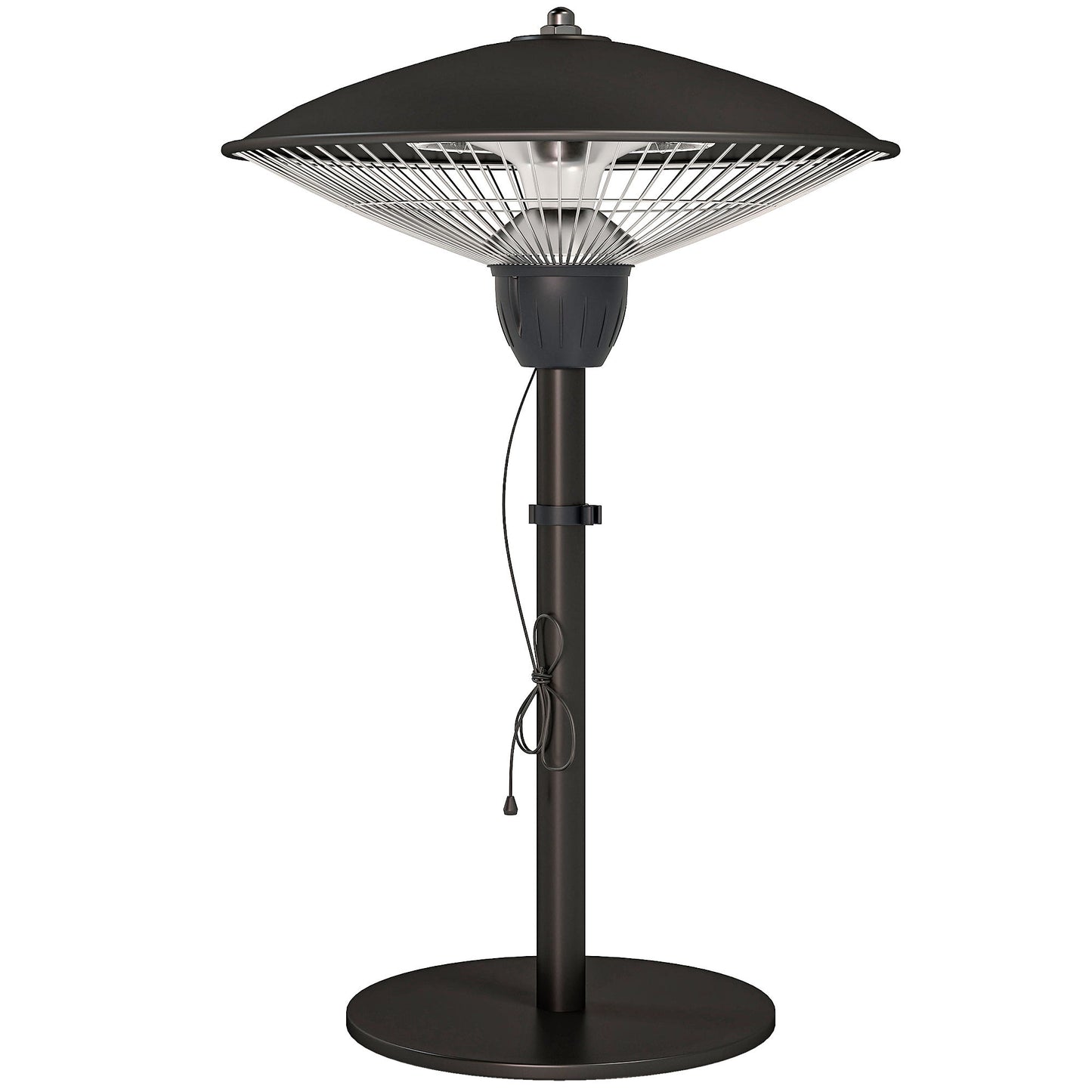1500 W Electric Patio Heater with Tip-Over Protection, Outdoor Heater with Pull Switch, Black