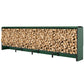Firewood Rack with Waterproof Cover, 500 kg Log Storage Holder with Steel Chains, 142" x 14" x 39", Dark Green