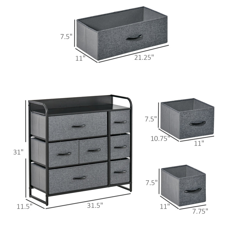 7-Bin Fabric Dresser Storage Tower