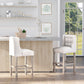 Modern Counter Bar Stools Tufted Upholstered Counter Chairs Set of 2 for Kitchen, Beige