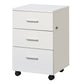 Mobile Filing Cabinet with Wheels, 3 Drawer File Cabinet with Lock and Keys for Home Office, White