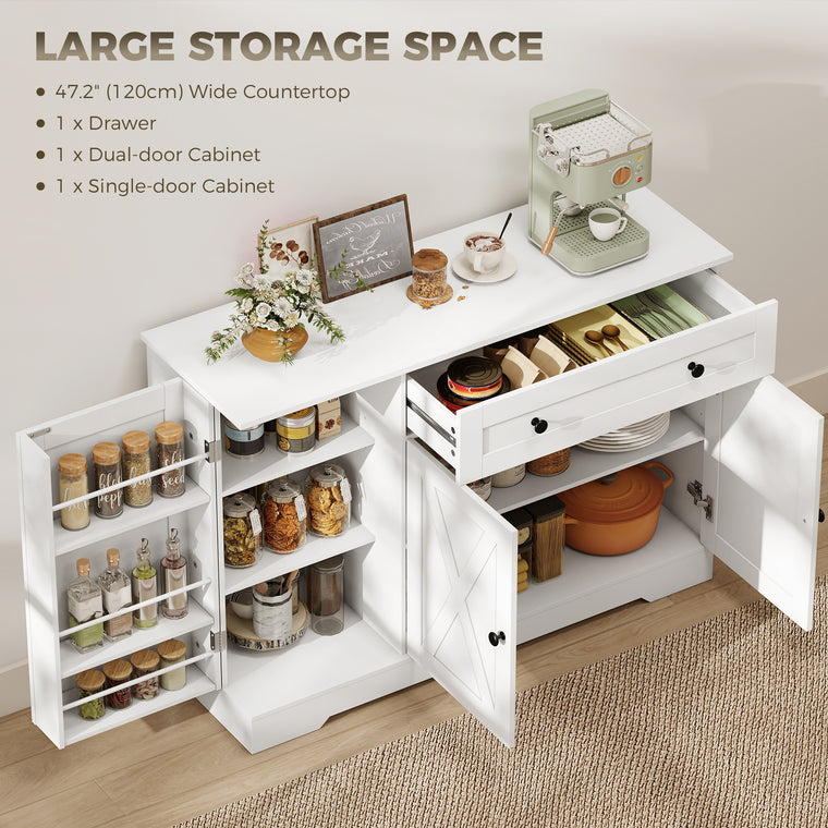 Farmhouse Sideboard Buffet Cabinet with Barn Doors