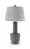 Webbington - Ceramic Table Lamp - Teal / Gold Finish