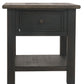 Tyler - Grayish Brown / Black - Rectangular End Table