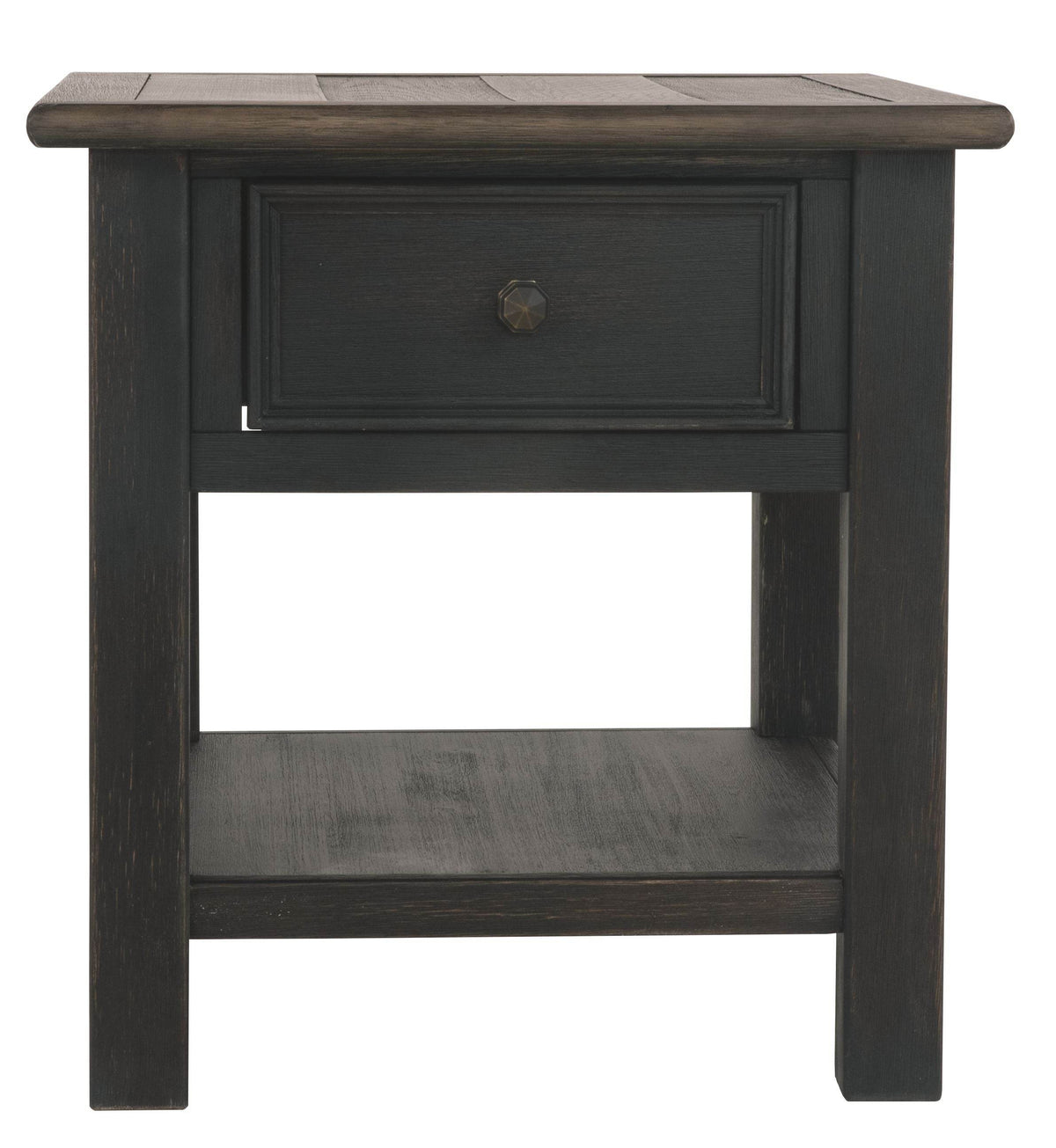Tyler Creek - Grayish Brown / Black - Rectangular End Table - Forward Furniture