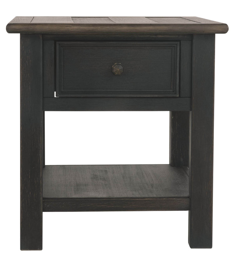 Tyler Creek - Grayish Brown / Black - Rectangular End Table - Forward Furniture