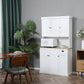71" Kitchen Pantry Buffet with Hutch - White Oak