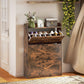 Narrow Shoe Storage Cabinet Farmhouse Shoe Cabinet with 3 Flip Drawers Adjustable Shelves for Entryway Rustic Brown