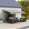 13' x 10' Retractable Awning, UV 30+ Resistant Sunshade Shelter with Adjustable Angle from 45-85°, Light Grey