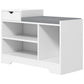 Shoe Storage Bench with Drawer and 3 Shelves - White