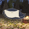 Portable Camp Chair, Double Camping Chair with Cup Holders and Carry Bag, Support 551 lbs, Navy Blue