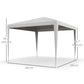 10x10ft Party Tent Portable Gazebo, Folding Garden Canopy Event Shelter Outdoor Sunshade White