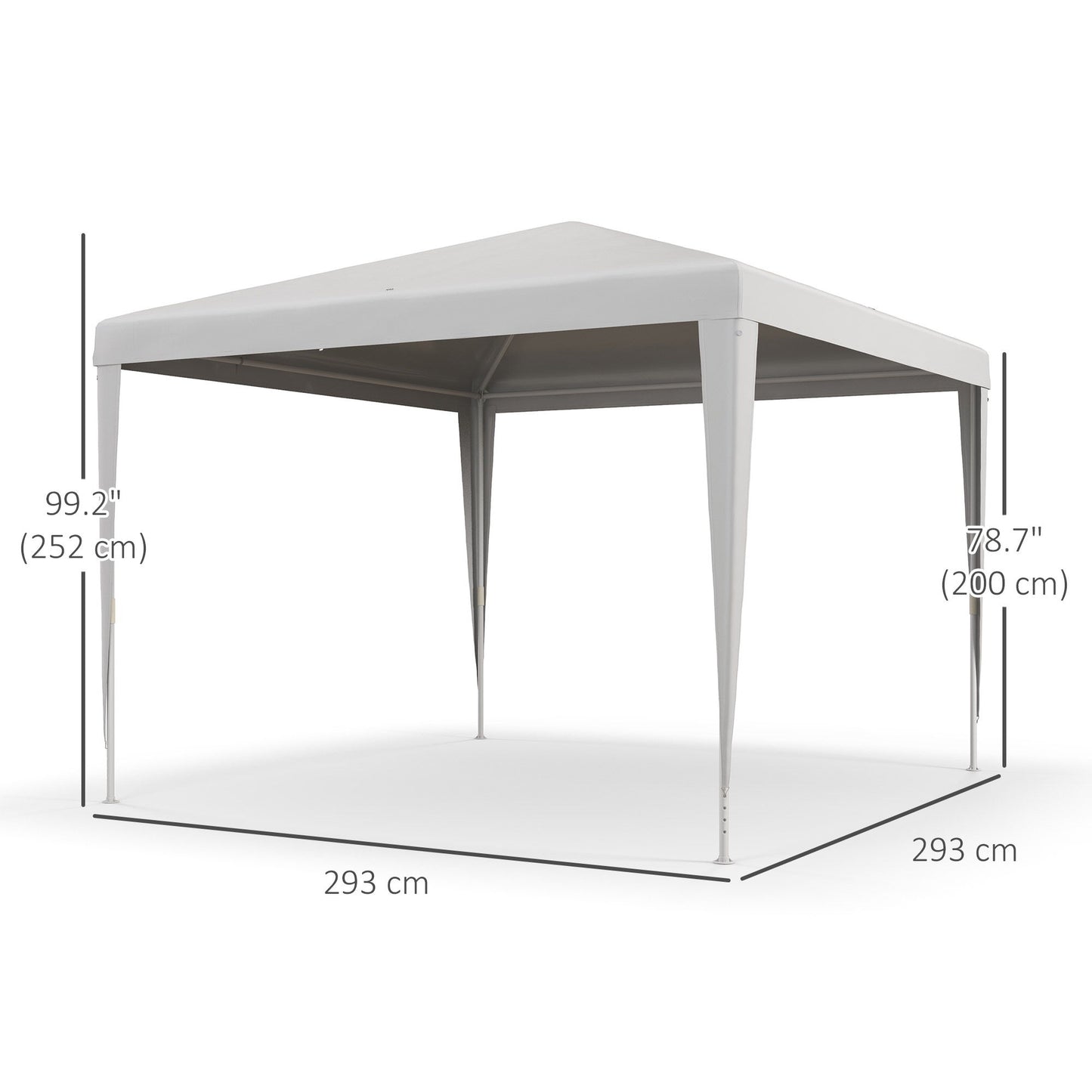 10x10ft Party Tent Portable Gazebo, Folding Garden Canopy Event Shelter Outdoor Sunshade White
