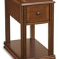 Breegin - Brown - Chair Side End Table - Removable Tray