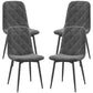 Dining Chairs Set of 4, Upholstered Dining Room Chairs with Steel Legs, Modern Kitchen Chair for Dining Room, Grey