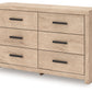 Sanginlane - Tan - Six Drawer Dresser