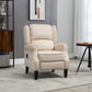 Massage Recliner Chair for Living Room, Push Back Recliner Sofa, Suede Wingback Reclining Chair with Extendable Footrest, Wood Legs, Remote Control, Side Pockets, Beige