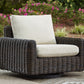 Kimora - Beige / Dark Brown - Swivel Glider Lounge With Cushion