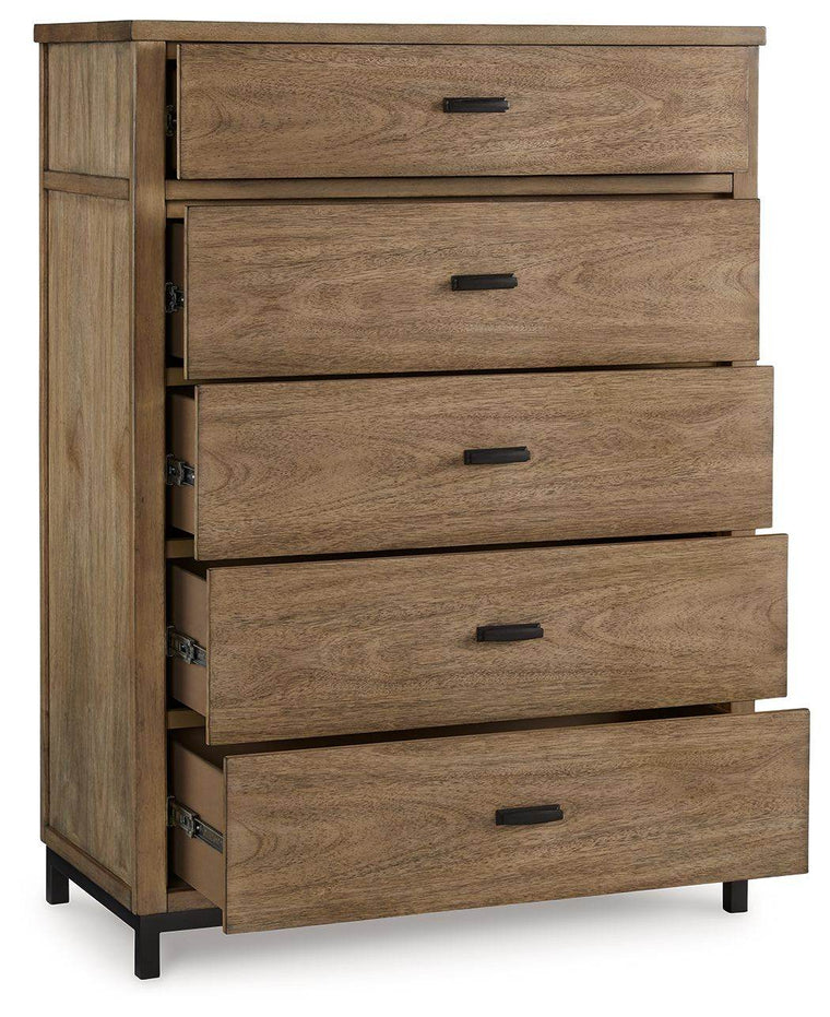 Tomtyn - Light Brown - Five Drawer Chest - Forward Furniture