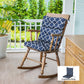 Outdoor Seat/Back Chair Cushion, One-Piece Patio Chair Cushion Replacement, Tufted Pillow with Thick Filling and String Ties, 44" x 42" x 4", Blue