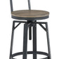 Lesterton - Light Brown / Black - Swivel Barstool (Set of 2)