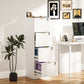 4-Drawer Fluted Filing Cabinet with Lock - White