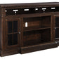 Roddinton - Dark Brown - XL TV Stand W/Fireplace Option