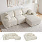 2-in-1 Modular Sectional Sofa, Boneless L Shaped Couch Sofa Bed, Cream White