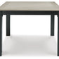 Mount Valley - Black / Driftwood - Rect Dining Table W/Umb Opt