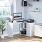 180° Rotating Home Office Corner Desk Storage Shelf Cabinet White