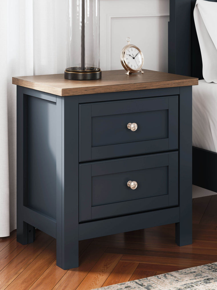 Landocken - Brown / Blue - Two Drawer Night Stand - Forward Furniture