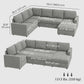 U-Shaped Pull-Out Sleeper Sofa with Storage & Chaise - Grey