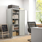 71" Tall Garage Cabinet, Metal Storage Cabinet with 2 Doors, 4 Adjustable Shelves for Home Office, Study, Garage, White