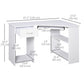 47" L-Shaped Desk with Keyboard Tray, Computer Corner Desk for Small Space with Shelves, Drawer, CPU Stand, Home Office Writing Table, White