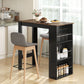 Modern Bar Table, Counter Height Dining Table with 3 Storage Shelves for Kitchen, Dining Room, Living Room, Rustic Brown