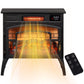 Electric Fireplace Stove, Infrared Fireplace Heater with Realistic Flame, Adjustable Temperature, 1500W, Black