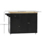 Rolling Kitchen Island with Drawer and Cabinets - Black