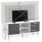 Modern TV Stand Cabinet with Foldable Drawers and Shelves for Living Room, Bedroom, White