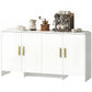 60" Sideboard TV Stand with Soft Close Doors - White Wood Grain