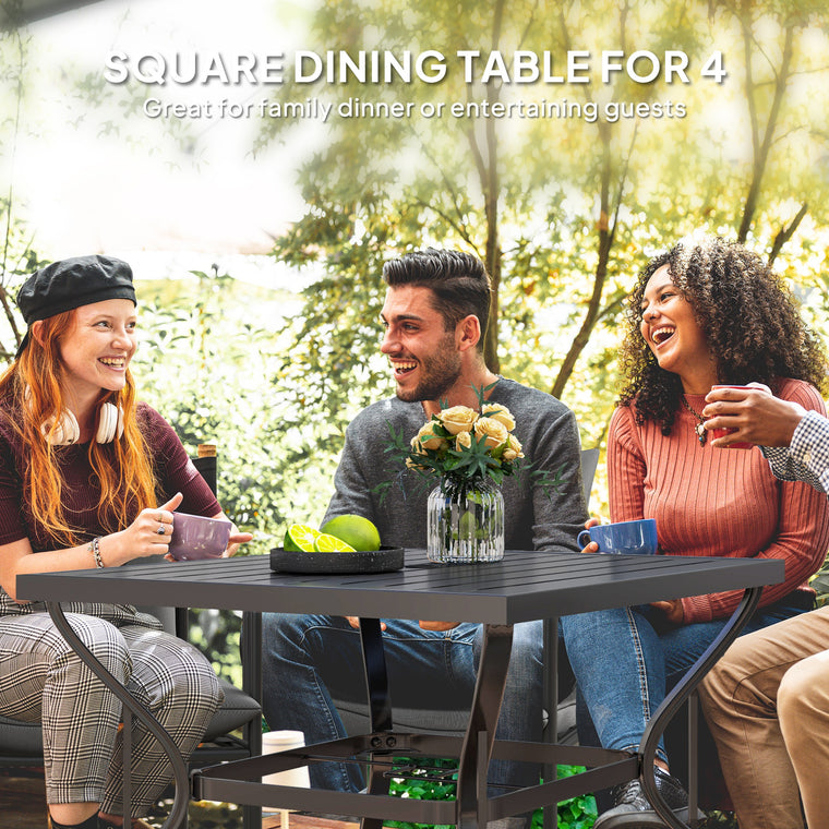 37" Square Galvanized Steel Patio Dining Table