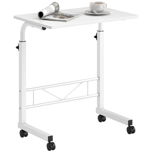 23.5" Mobile Standing Desk with Wheels - White