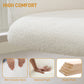 Office Chair, Teddy Fleece Upholstered Vanity Desk Chair, Cream White