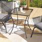 Square Garden Metal Bistro Table Outdoor Patio Coffee Side Desk 23.6" x 23.6" x 27.6" Black