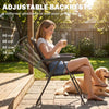 Brown Folding Bistro Set with Reclining Backrest