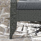Wicker Adirondack Chair, PE Rattan Outdoor Fire Pit Chair Muskoka Chair with Cushions, Heather Grey