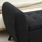 Upholstered Storage Bench with Arms, Modern Ottoman Bench for Bedroom, Entryway, and Living Room, Black