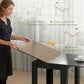 55" Extendable Dining Table for 4-6, Kitchen Table with Steel Slides and Felt Pads for Small Spaces, Black