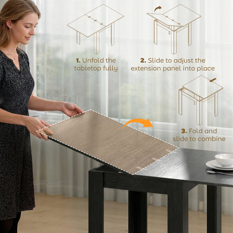 55" Extendable Dining Table for 4-6