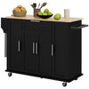 Rolling Kitchen Island Cart with Drawers